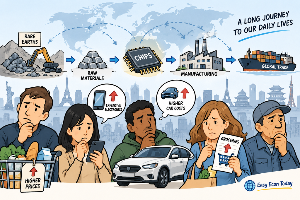 Global supply chains linking rare earths, chips and manufacturing to higher everyday consumer costs