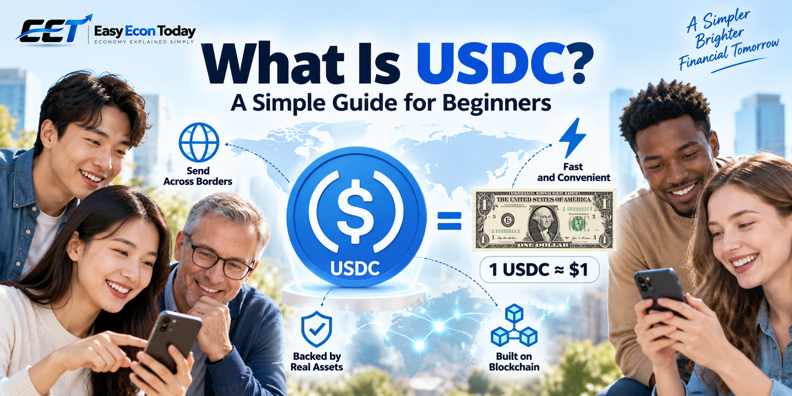 What is USDC and how does it work? Simple guide to the USDC digital dollar.